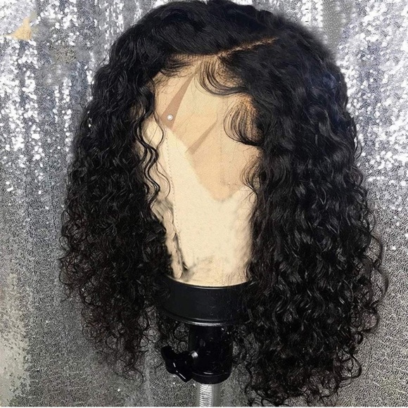 12” HUMAN HAIR Short Deep Curly Lace Front Wig NEW main image 5
